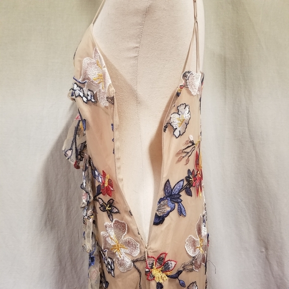 Devlin Embroidered floral V-neck dress - Picture 6 of 8